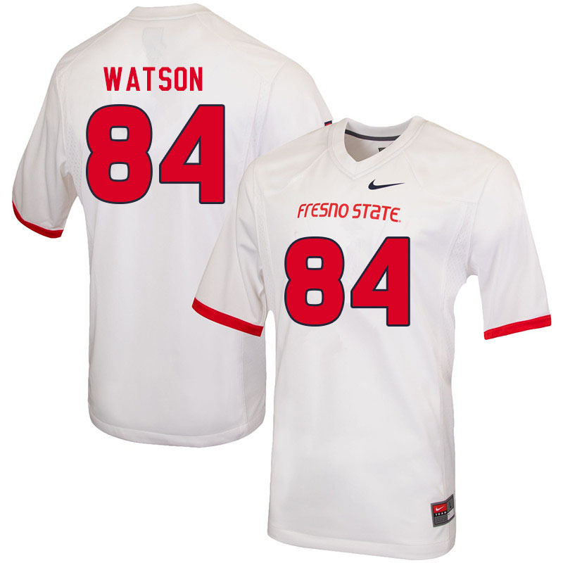 Men #84 Tre Watson Fresno State Bulldogs College Football Jerseys Sale-White
